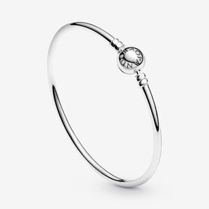Pandora Logo Ball Clasp Bangle Charm Bracelet 7.5”